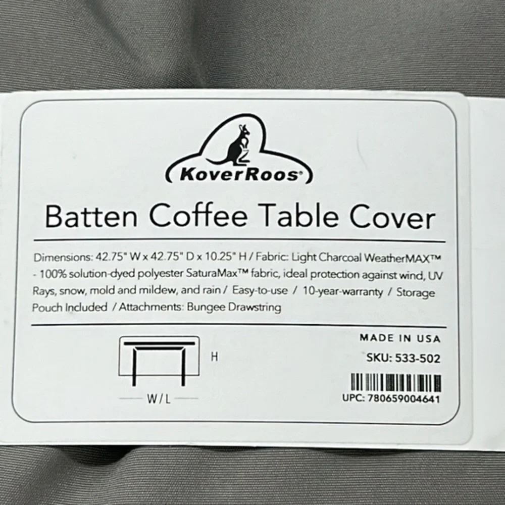 WeatherMAX Batten Outdoor Coffee Table Cover by‎ KoverRoos